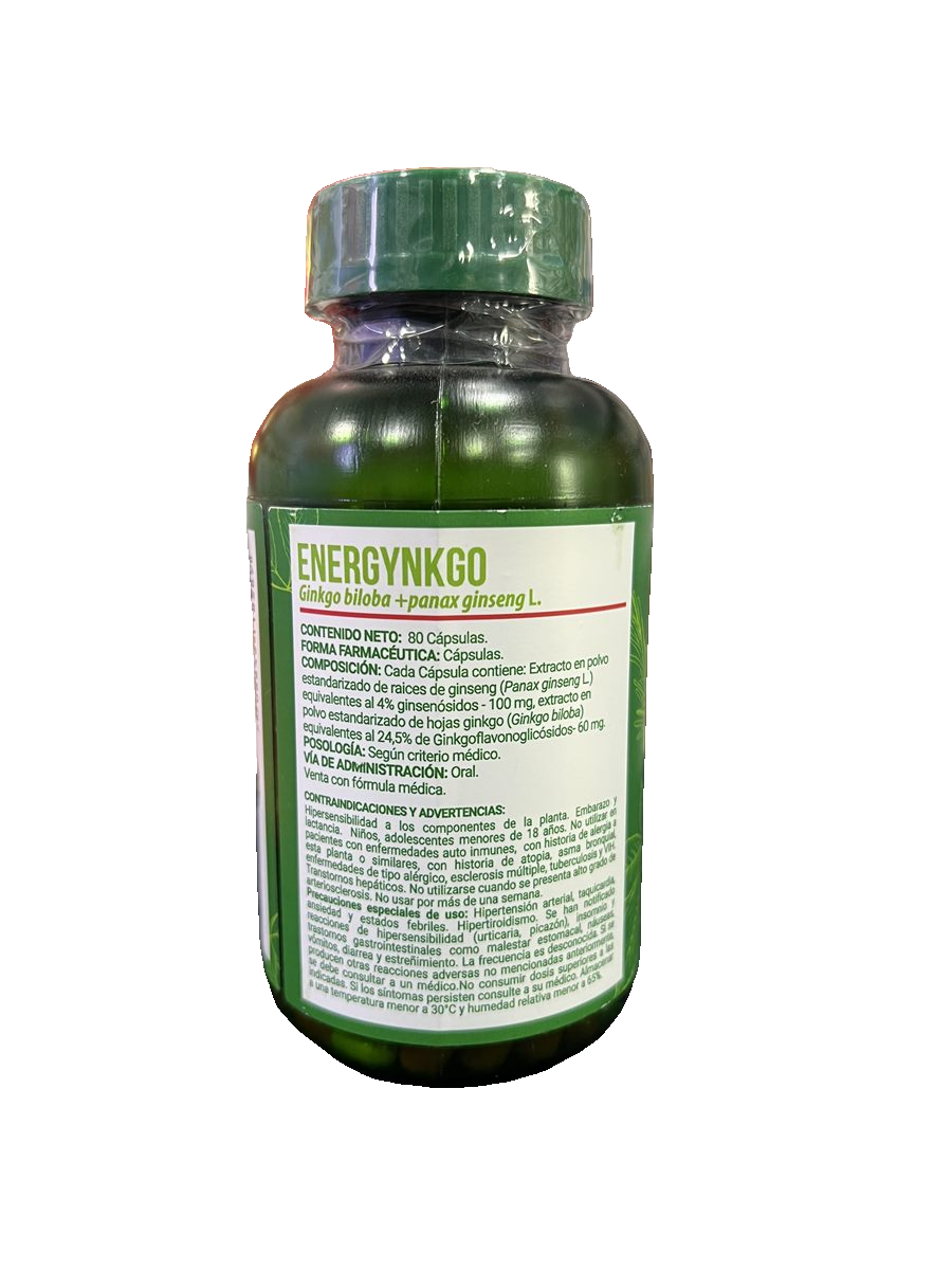 FUNAT Energynkgo Ginkgo + Ginseng 80 capsulas
